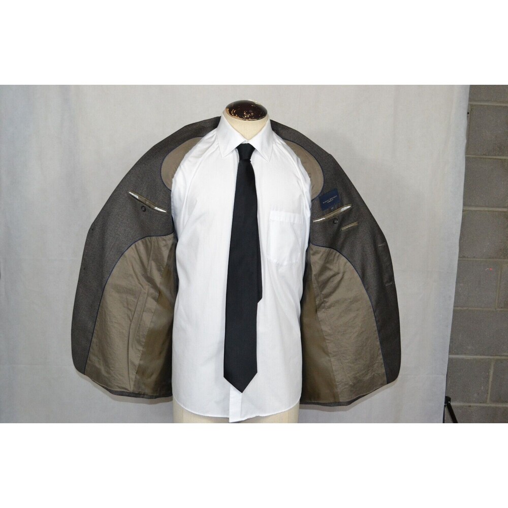 Banana Republic 100% Wool Blazer Suit Jacket Grey Charcoal Men's Modern Fit 42R‎ - Picture 12 of 16